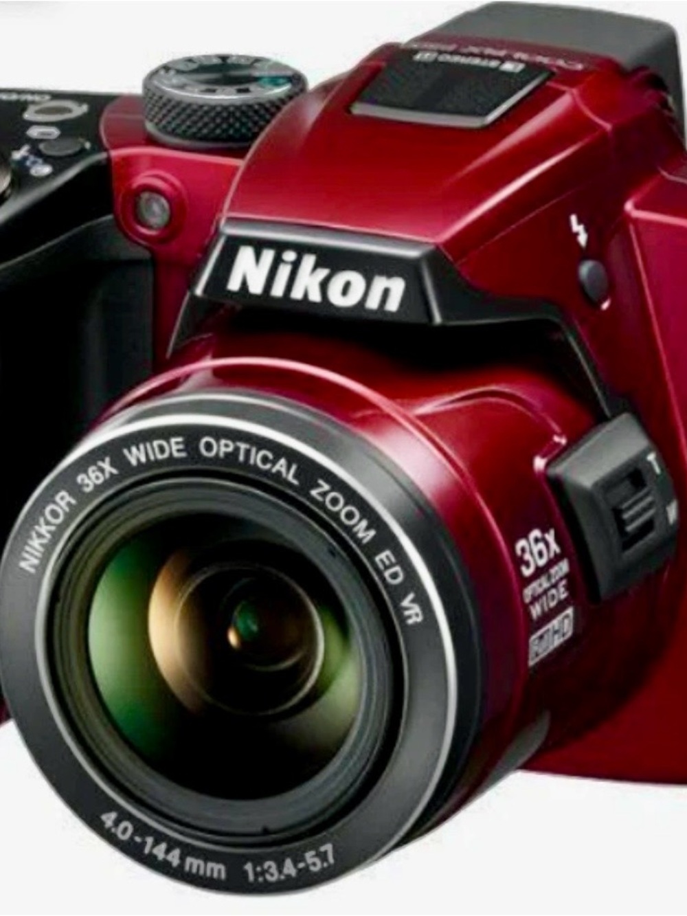 Nikon Red Digital Camera with 36x Zoom Lens